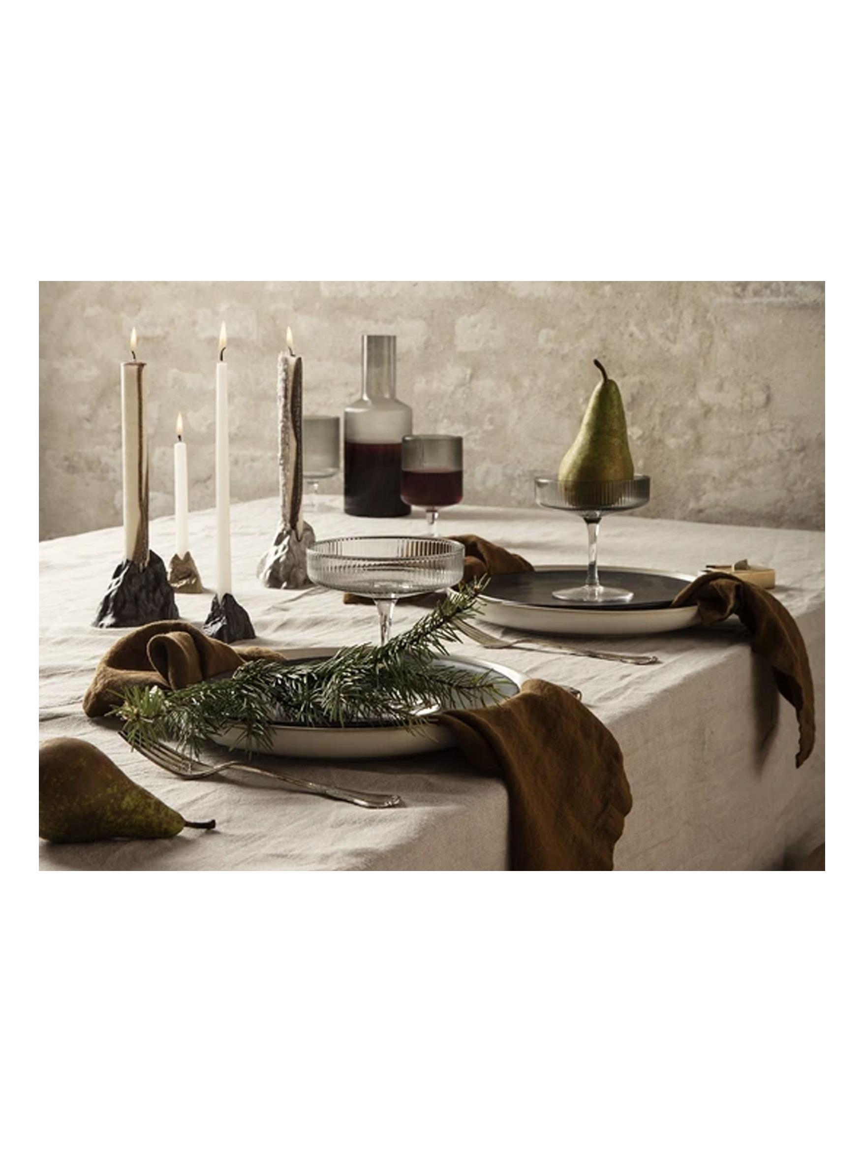 Stone Candle Holder Small - Aluminium