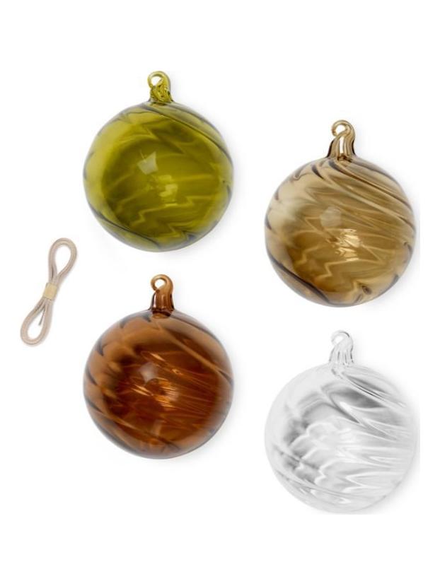 Twirl Ornaments - L - Set of 4