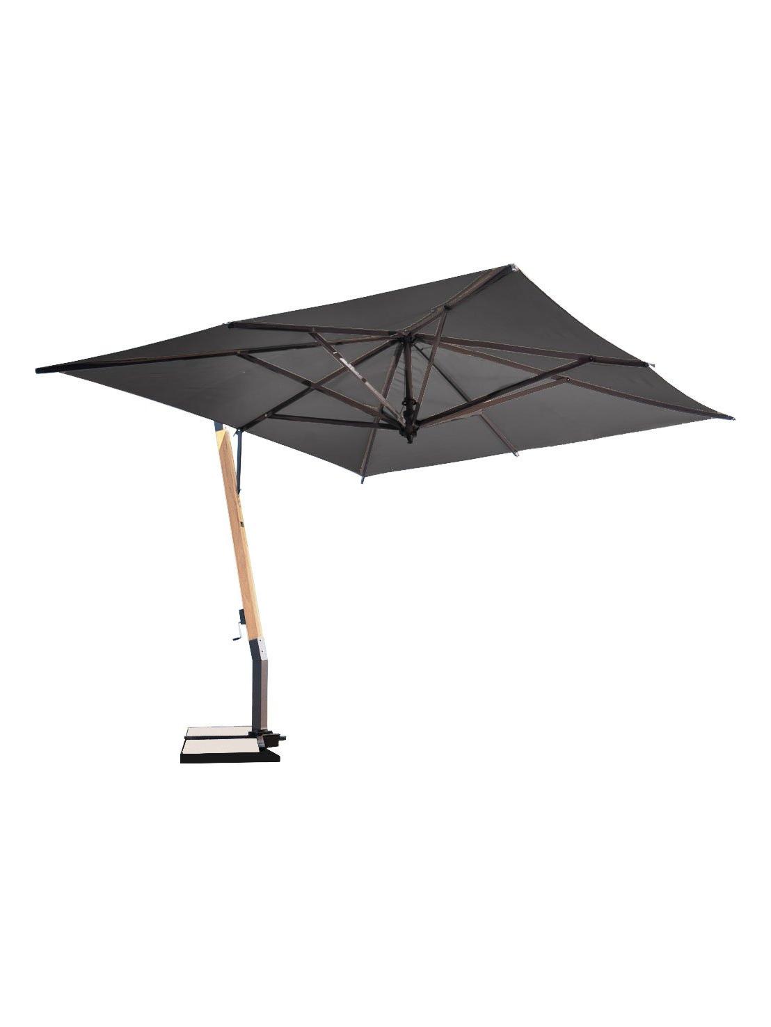 Capri Sunshade 300x350 - Z14 Charcoal Fabric / Base Teak/Silver