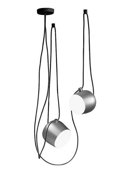 AIM x 2 LED Suspension Pendant Lamp Anodized Silver