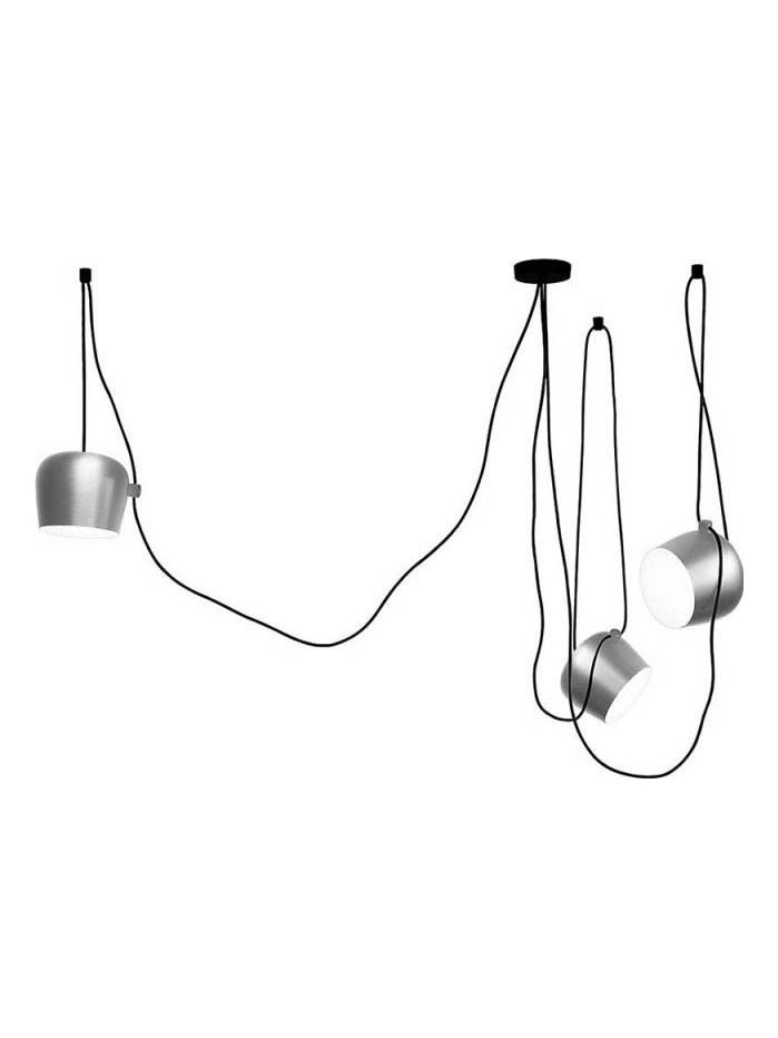 AIM x 3 LED Suspension Pendant Lamp Anodized Silver