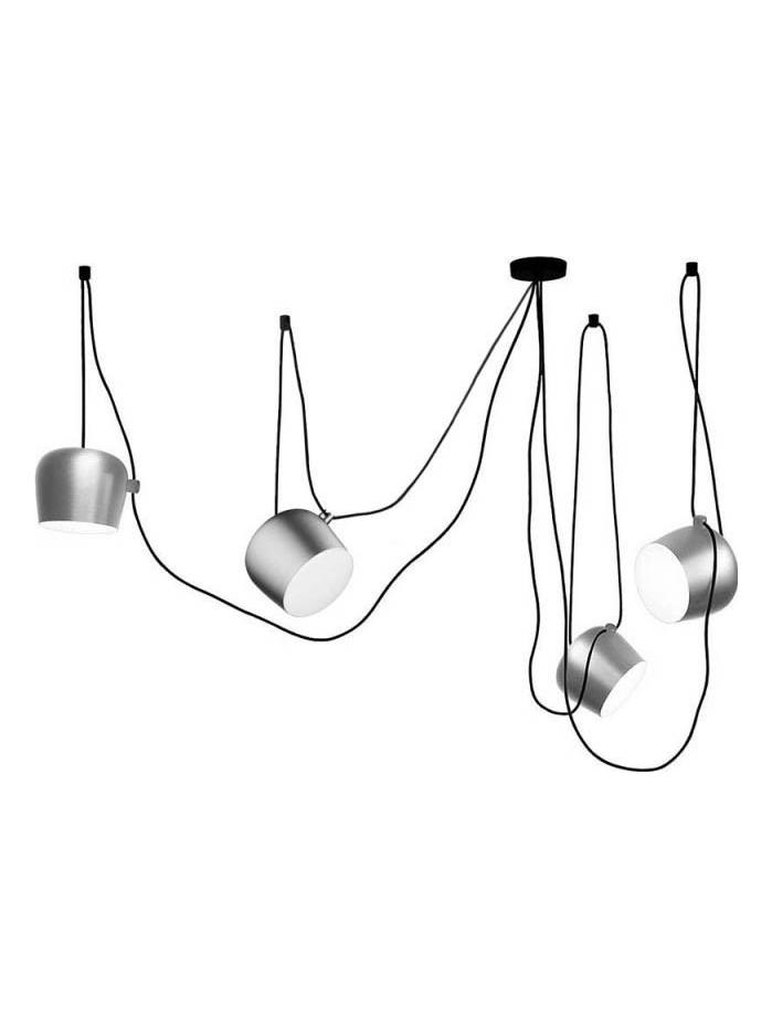 AIM x 4 LED Suspension Pendant Lamp Anodized Light Silver