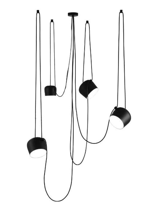 AIM x 4 LED Suspension Pendant Lamp Black