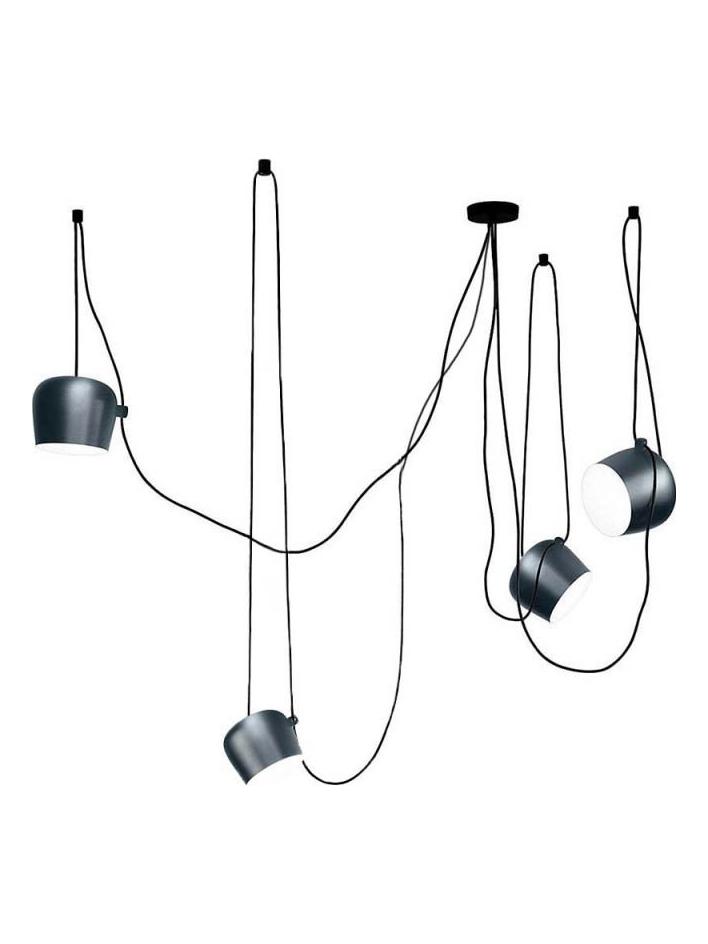 AIM x 4 LED Suspension Pendant Lamp Blue Steel