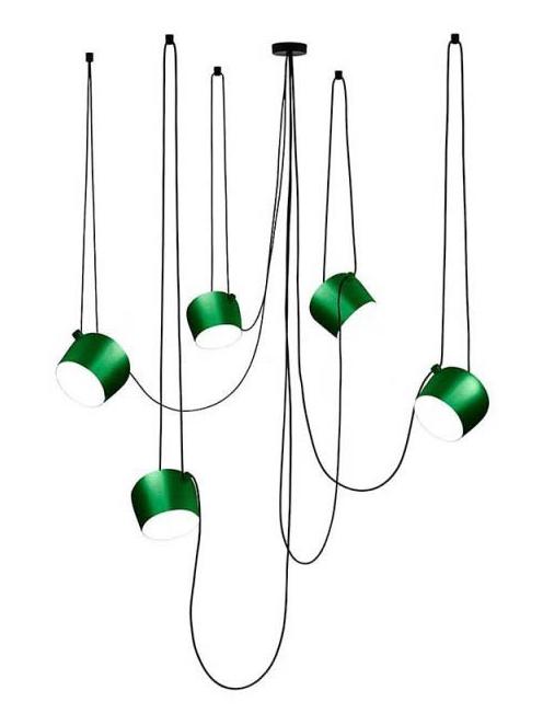 AIM x 5 LED Suspension Pendant Lamp Anodized Green
