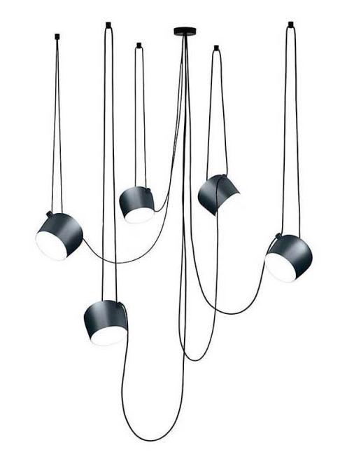 AIM x 5 LED Suspension Pendant Lamp Blue Steel