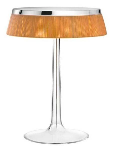 Bon Jour LED Table Lamp Dimmable Top Chrome And Crown Rattan