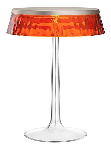 Bon Jour LED Table Lamp Dimmable Top Matt Chrome And Amber Crown