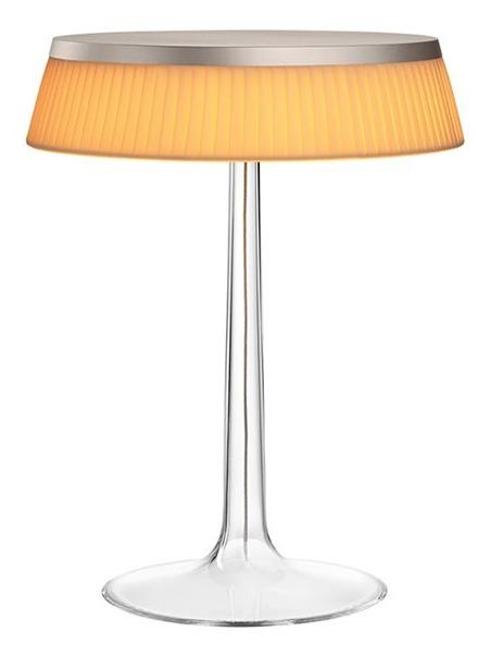 Bon Jour LED Table Lamp Dimmable Top Matt Chrome And Fabric Crown