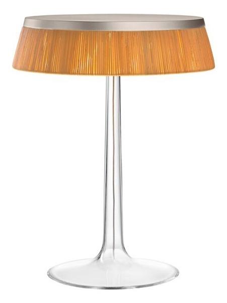 Bon Jour LED Table Lamp Dimmable Top Matt Chrome And Rattan Crown