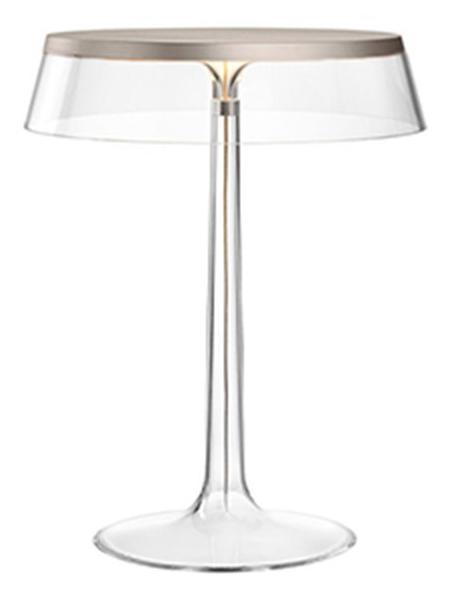 Bon Jour LED Table Lamp Dimmable Top Matt Chrome And Transparent Crown