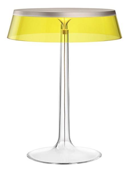 Bon Jour LED Table Lamp Dimmable Top Matt Chrome And Yellow Crown