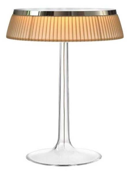 Bon Jour LED Table Lamp Top Chrome Soft Fabric Crown