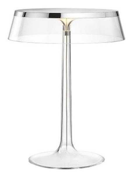 Bon Jour LED Table Lamp Top Chrome Transparent Crown