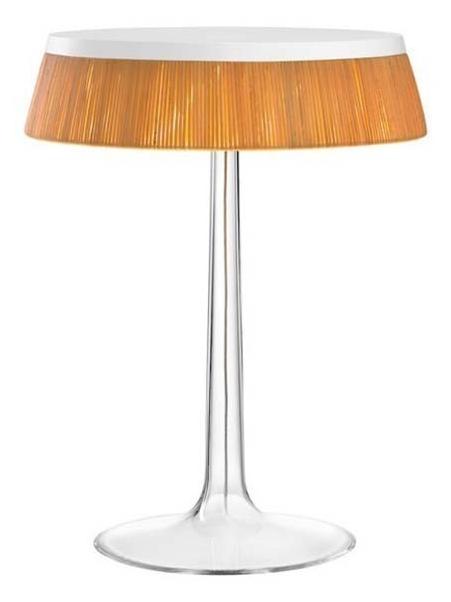 Bon Jour LED Table Lamp White Top Rattan Crown