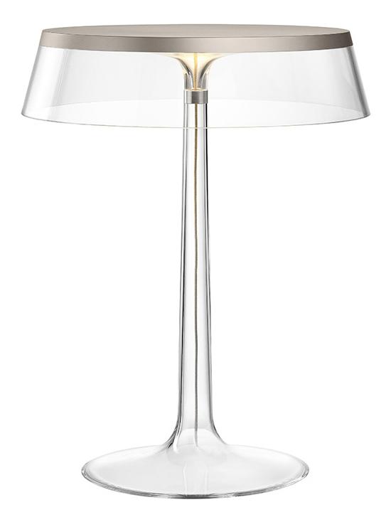 Bon Jour Table Lamp - Chrome Top Transparent crown