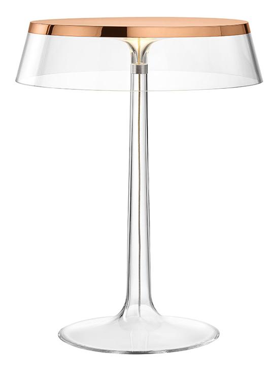Bon Jour Table Lamp - Copper Top Transparent Crown