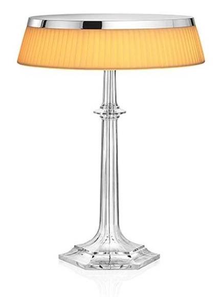 Bon Jour Versailles LED Table Lamp Chrome Fabric