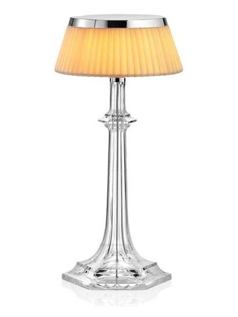 Bon Jour Versailles Small LED Table Lamp Chrome Fabric
