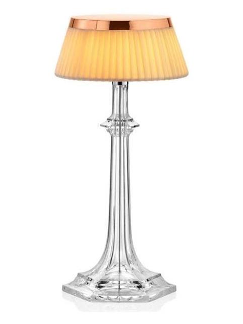 Bon Jour Versailles Small LED Table Lamp Copper Fabric
