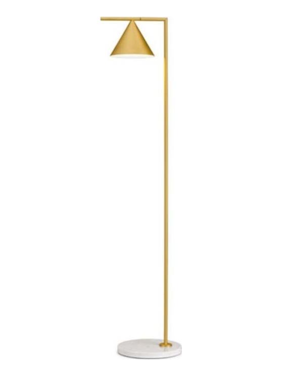 Captain Flint LED Floor Lamp Brushed Brass/Marble White