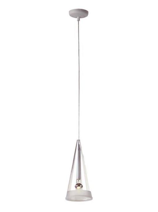 Fucsia 1 Single Suspension Lamp in Glass Chandelier