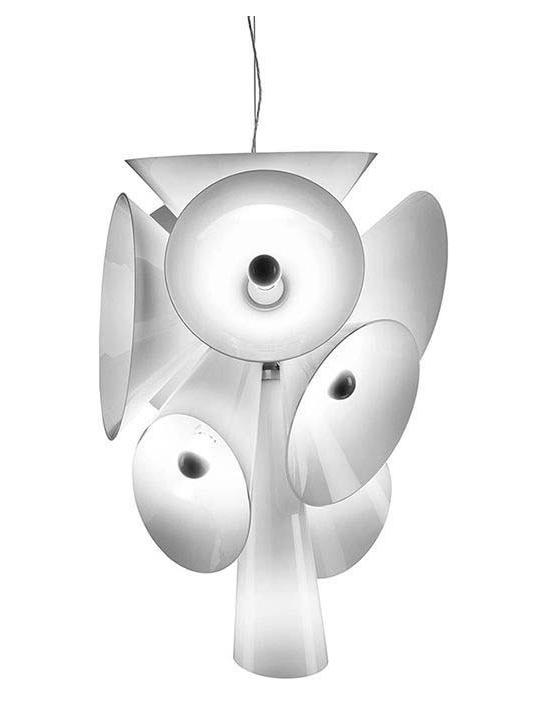 Nebula White Blown Glass Suspension Lamp Chandelier