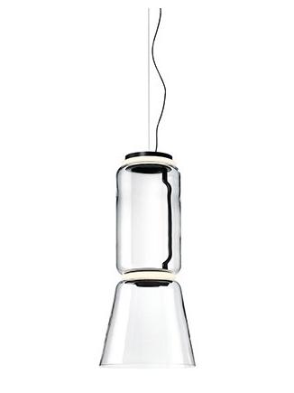 Noctambule Led Suspension Glass Low Cylinder and Cone