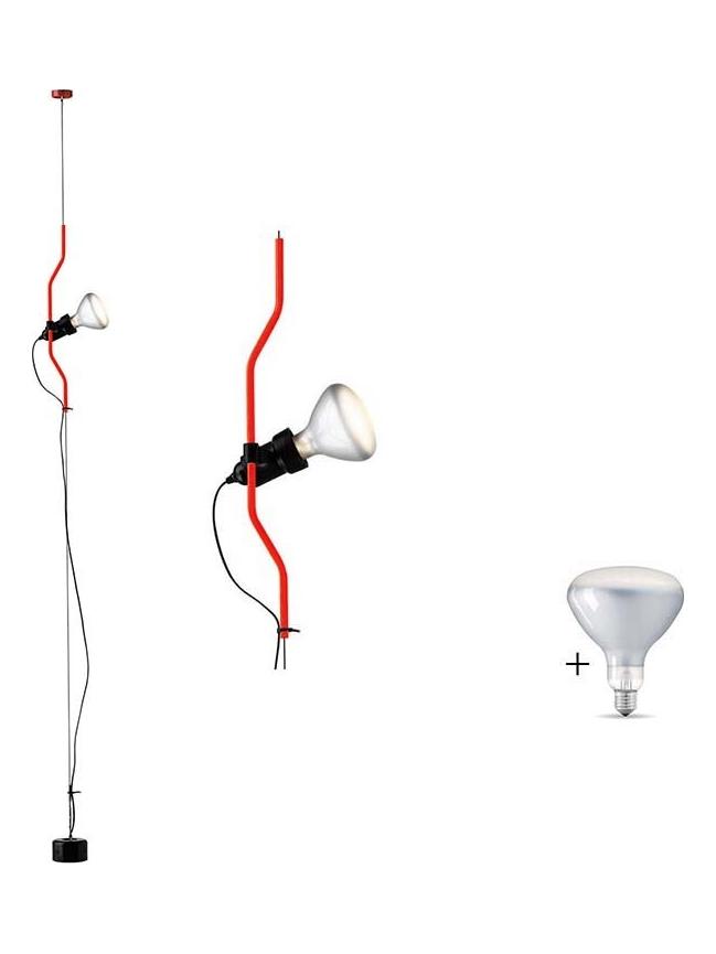 Parentesi Dimmer Suspension Pendant Lamp Red Led bulb included