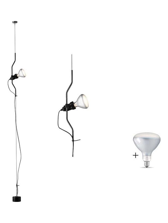 Parentesi Suspension Pendant Lamp Dimmable Black Led bulb included