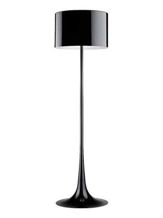 Spun Light F Floor Lamp Shiny Black Dimmer