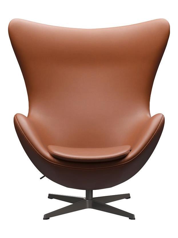 3316 Egg Chair - Leather Essential Walnut/ Warm Graphite