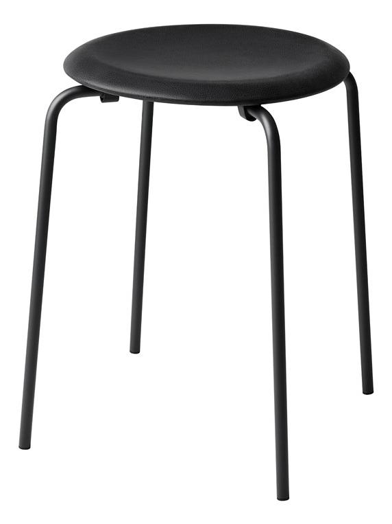 Dot Monochrome Stool - Black Cowboy Leather