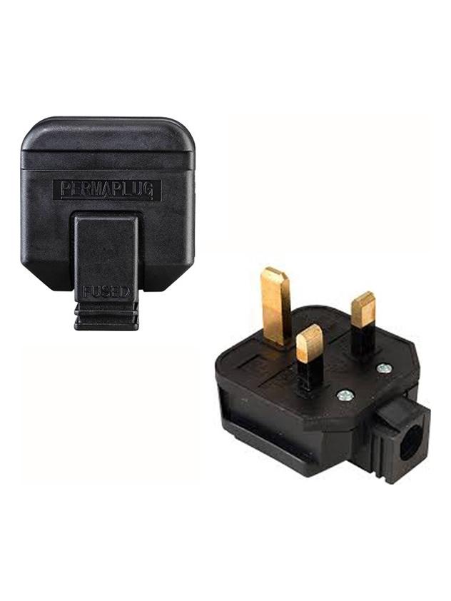 English UK Plug Socket 13A 2P + T Black Male Network Power Connector