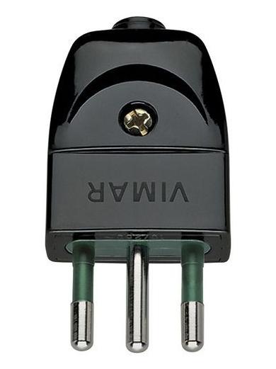 Sicury Plug 2P+E 10 A 250 V Italian Standard S11 Black