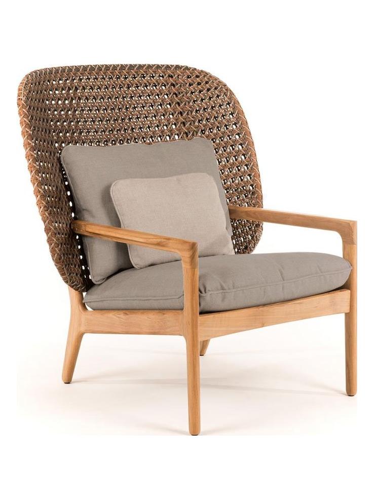 Kay High Back Lounge Chair - Brindle/Fife Canvas Grey