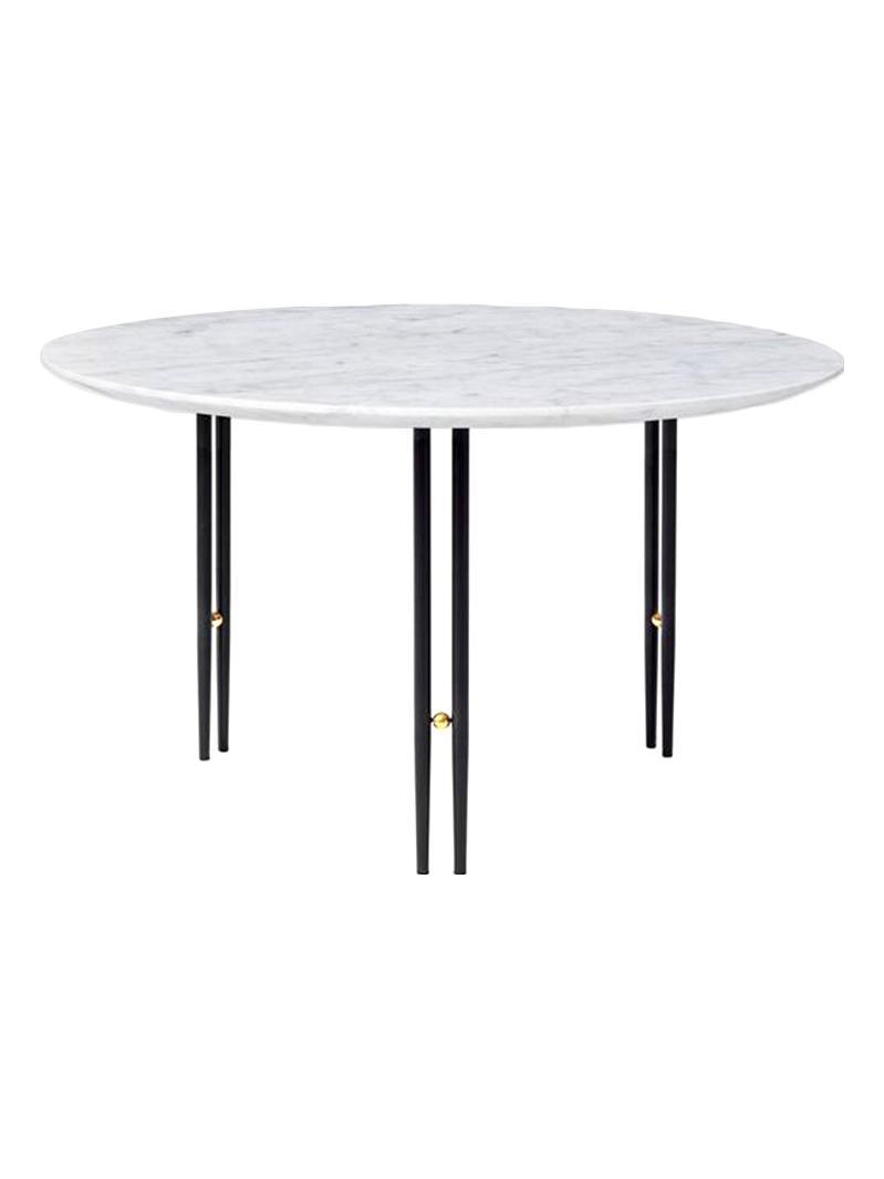 IOI Coffee Table Ø70x40 - Black Semi Matt Base / White Carrara Marble Top