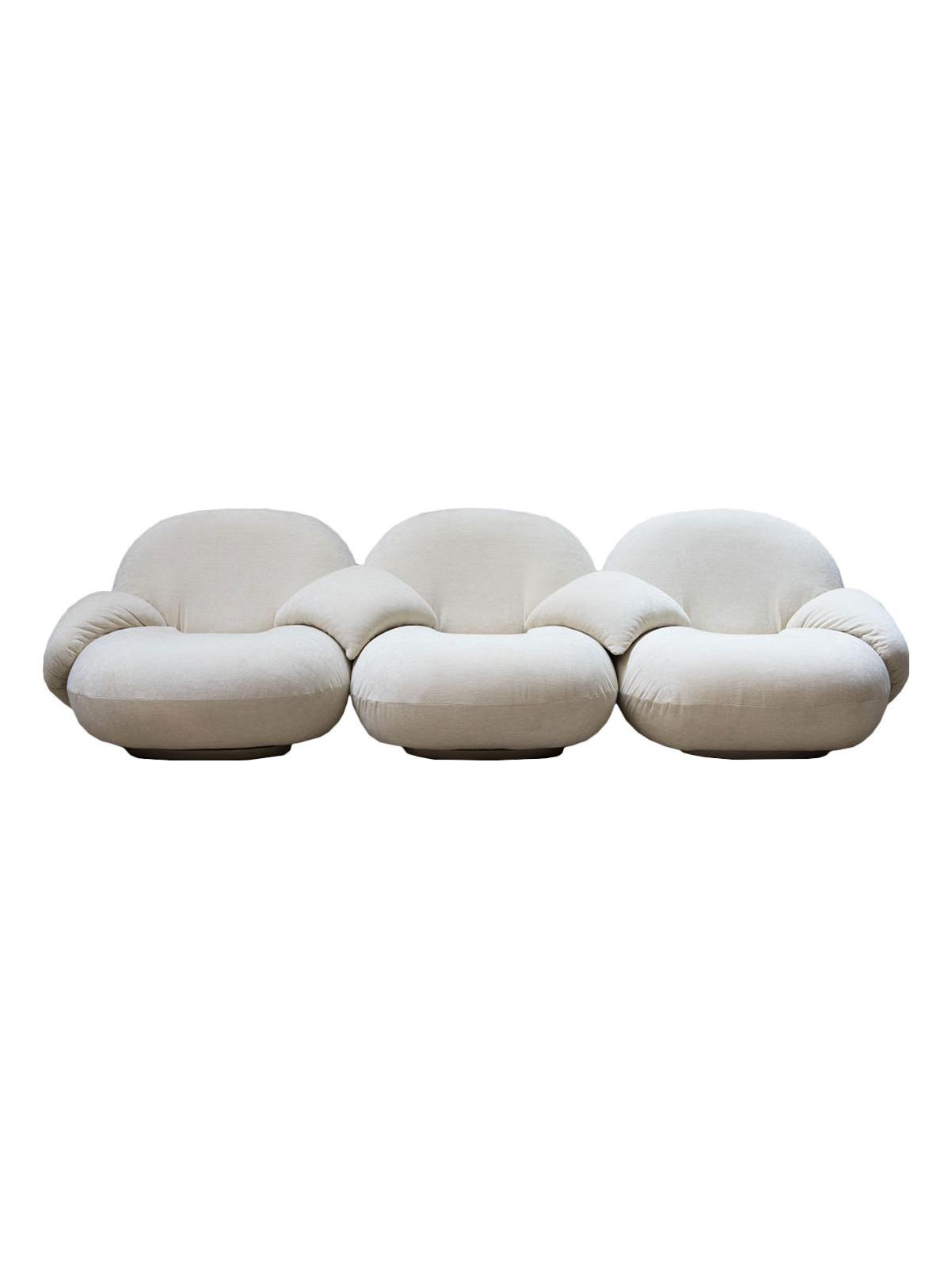 Pacha 3 Seater Sofa - Fabric Cat. 05 karakorum 001 / Pearl Gold Base