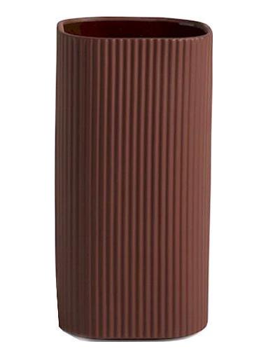 Facade Vase - Dark Terracotta - L. 11 cm - P. 11 cm - H. 22 cm
