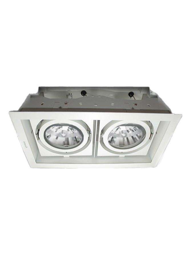 Double Downlight Deep Frame white Recessed