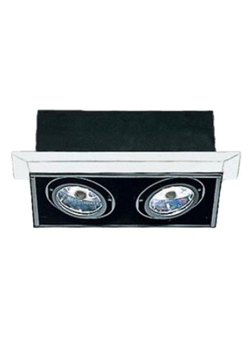 Frame double recessed lights downlight 2x50W black