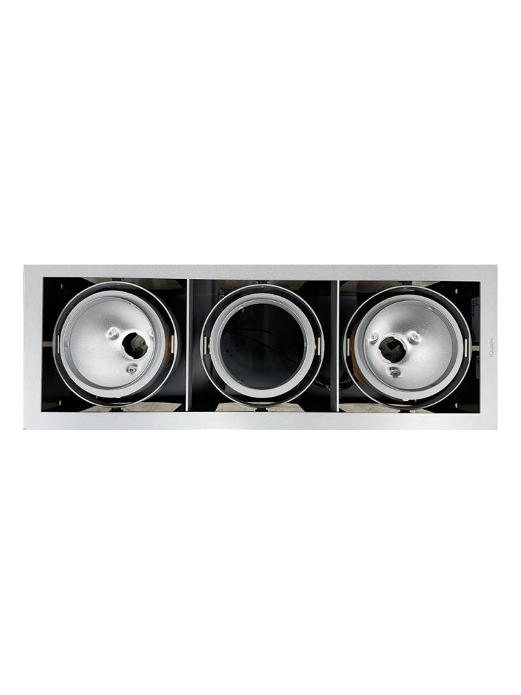 Grey Frame 3 lights 3 X G12 triple downlight