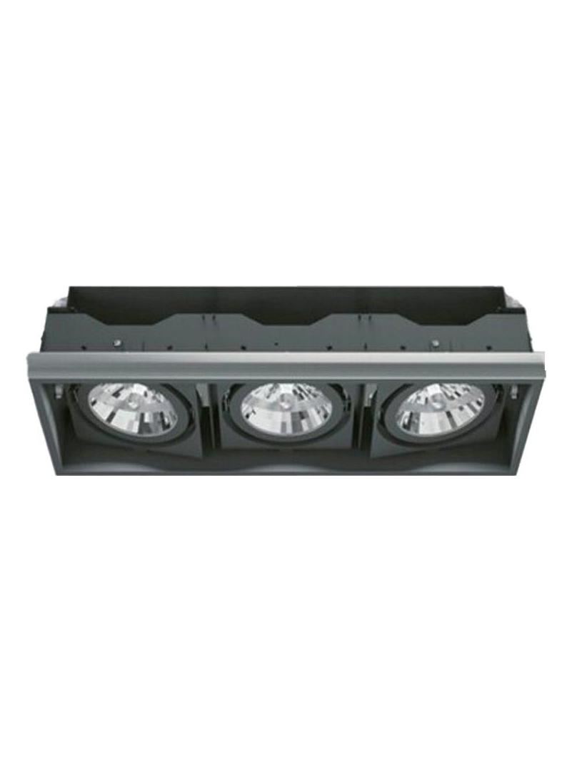 triple Downlight Deep Frame Minimal Black Recessed Adjustable