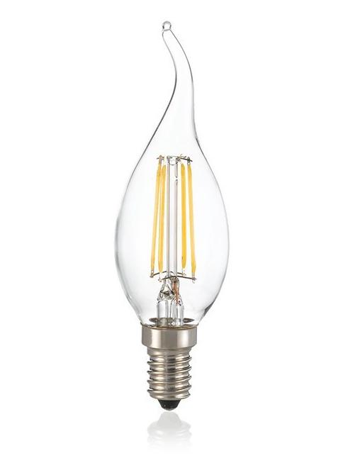 Flame E14 LED Bulb 4W Tip Candle 430lm Dimmable 3000K Transparent Glass