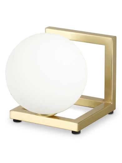 Ideal Lux Angolo Square Table Lamp with Sphere Diffuser in Blown Glass