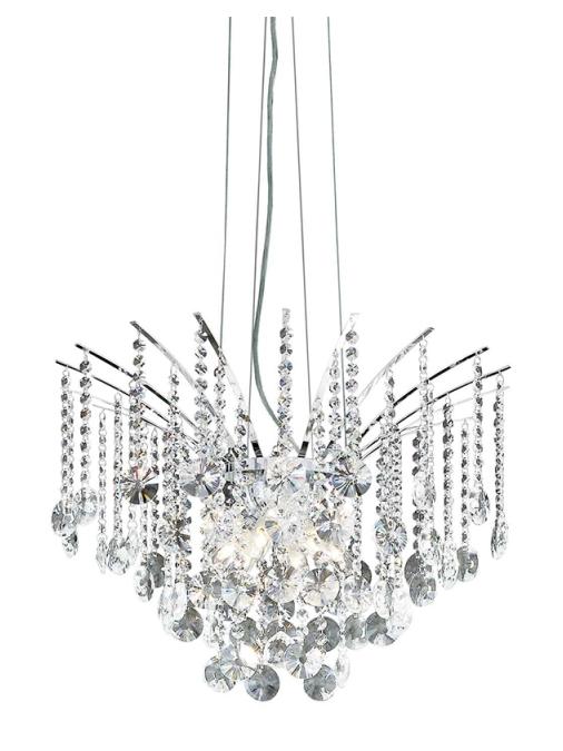 Ideal Lux Audi-77 suspension lamp in crystal