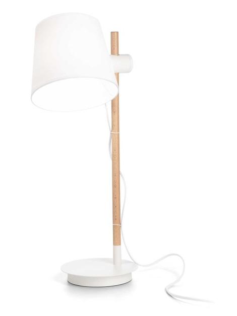 Ideal Lux Axel Table Lamp in Wood with Adjustable Lampshade