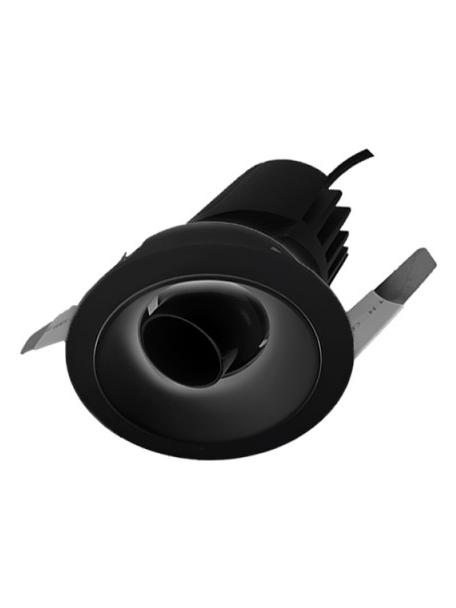 Ideal Lux Bento adjustable black recessed spotlight with snoot