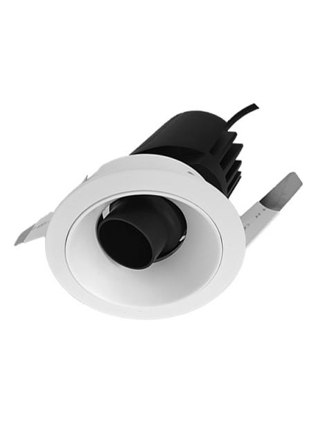 Ideal Lux Bento adjustable white recessed spotlight with snoot