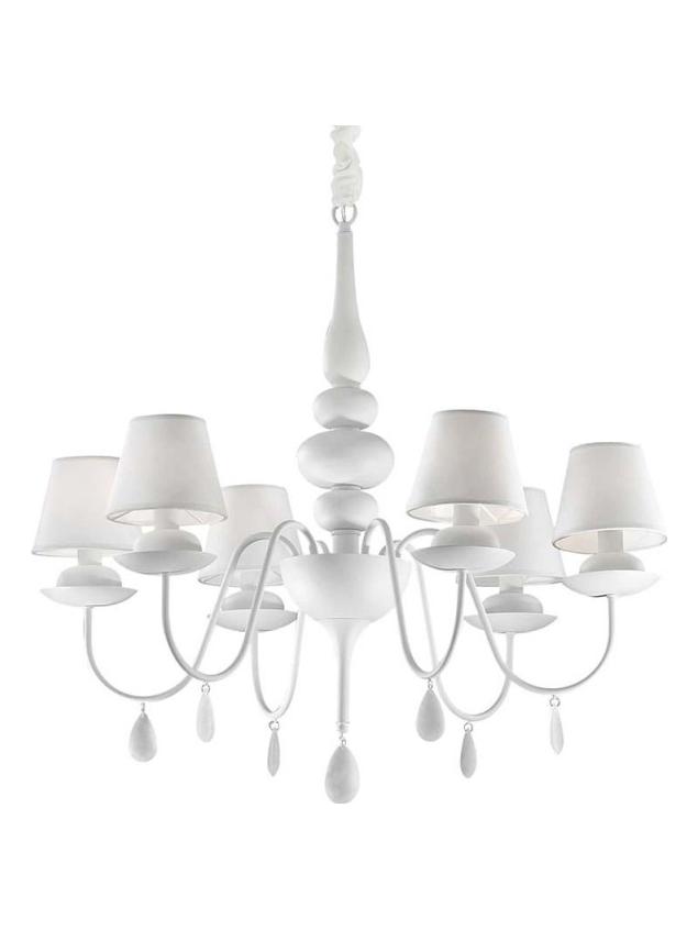 Ideal Lux Blanche SP6 Suspension Chandelier with 6 Lights for Indoors